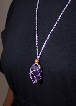 Crystal Gemstone Necklace Cord 45cm/18inch - Purple