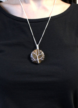 Tree of Life Gemstone Necklace - Tiger Eye