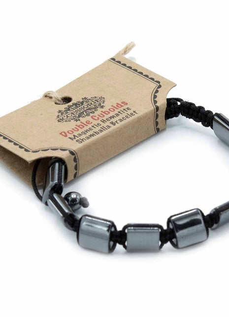 Magnetic Hematite Shamballa Bracelet -  Double Cuboids