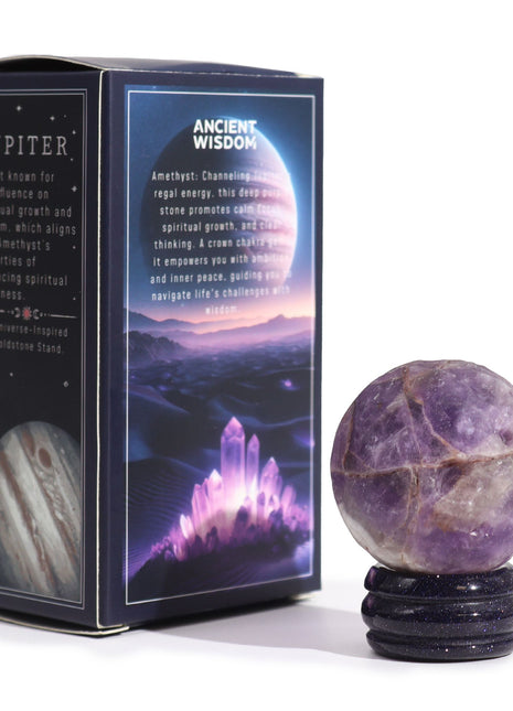 Ametyst Planet on a Sola Goldstone Stand - 40mm  (30x15mm stand)