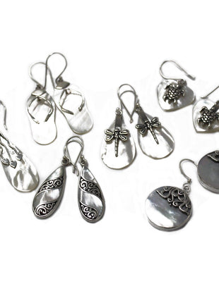 Shell & Silver Earrings - Classic Disc - MOP