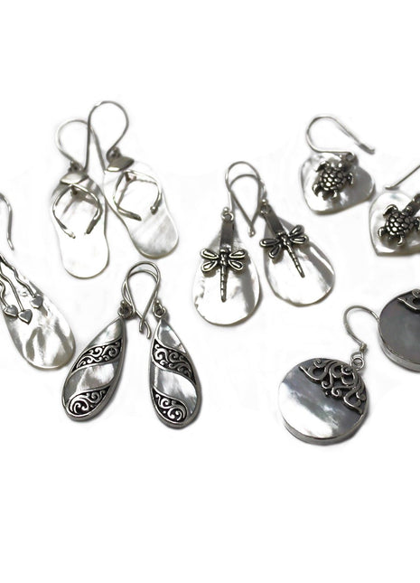 Shell & Silver Earrings - Classic Disc - MOP