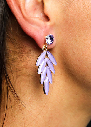 Lavender - Vintage Glass - Faries - Earrings