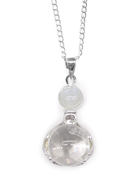 Gemstone Healing Hands Pendant - Rock Quartz