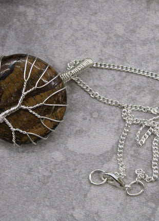 Tree of Life Gemstone Necklace - Tiger Eye