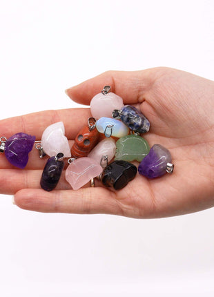 Gemstone Mini Skulls Pendants (12 assorted)  20x15mm