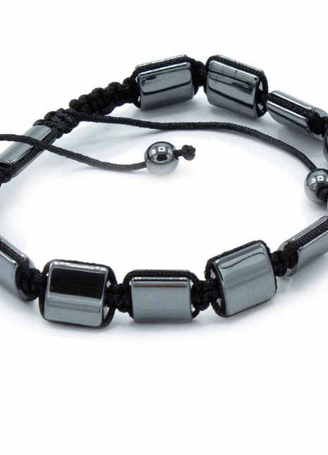 Magnetic Hematite Shamballa Bracelet -  Double Cuboids