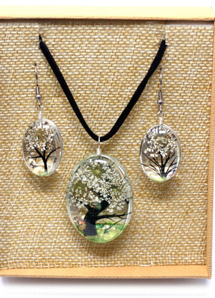 Pressed Flowers - Tree of Life set - White
