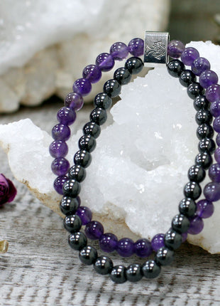 Magnetic Gemstone Bracelet - Amethyst
