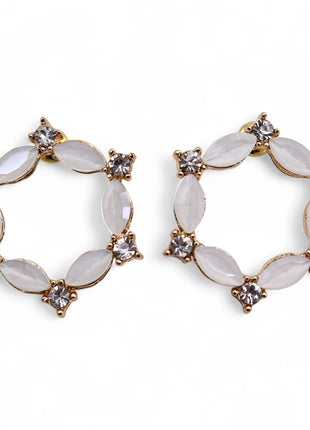 Pearl - Vintage Glass - Loop - Earrings