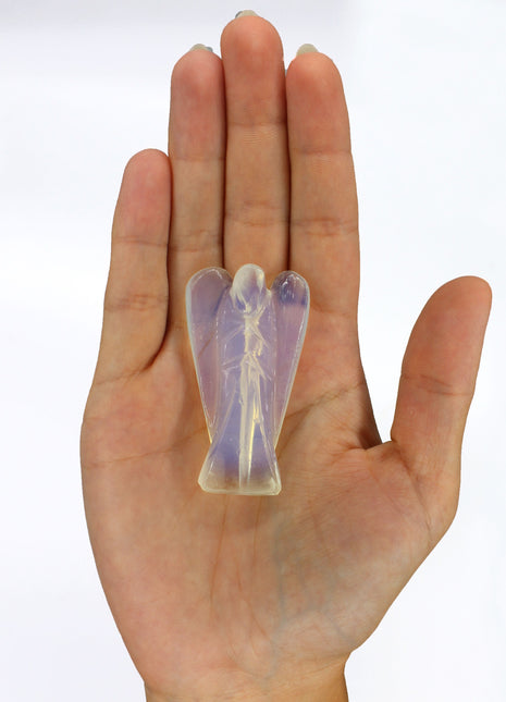 Hand Carved Gemstone Angel - Opalite