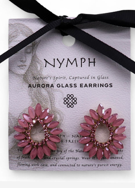 Soft Pink - Vintage Glass - Loop - Earrings