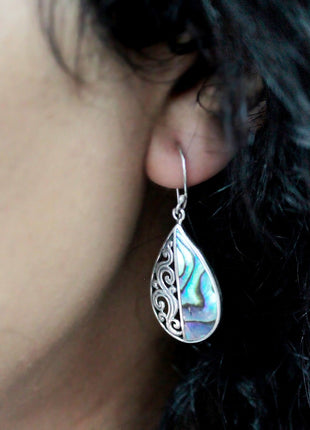 Shell & Silver Earrings - Classic Disc - MOP