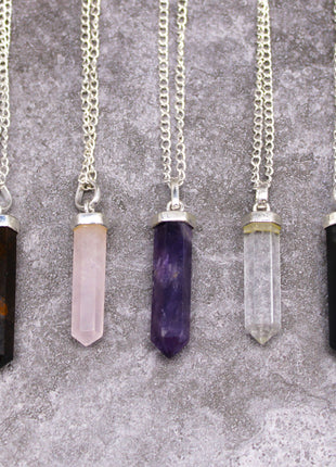 Gemstone Classic Point Pendant - Rock Quartz