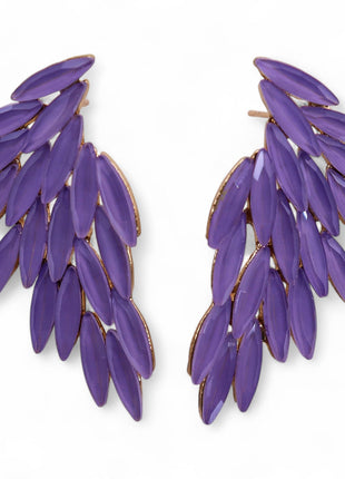 Lavender - Vintage Glass - Angel Wings - Earrings