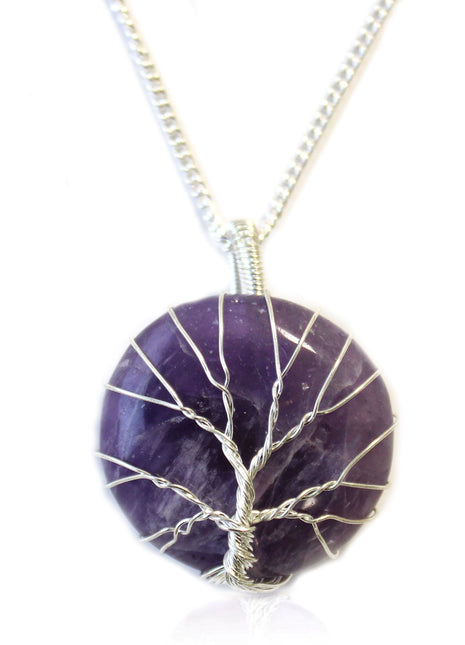 Tree of Life Gemstone Necklace - Amethyst