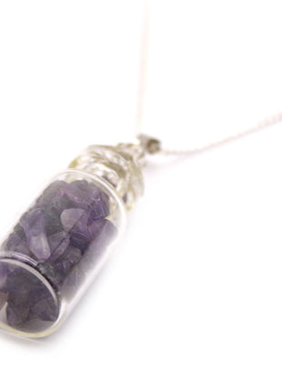 Bottled Gemstones Necklace - Amethyst