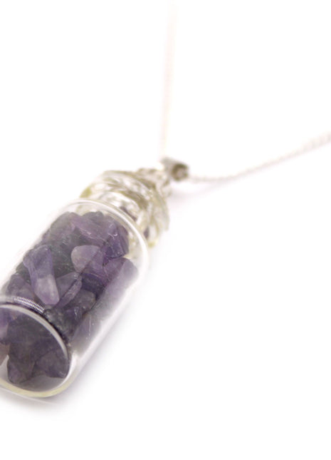 Bottled Gemstones Necklace - Amethyst