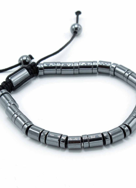 Magnetic Hematite Shamballa Bracelet -  Cylinders & Circles