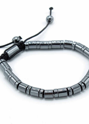 Magnetic Hematite Shamballa Bracelet -  Cylinders & Circles