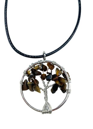 Tree of Life Pendant - Tiger Eye