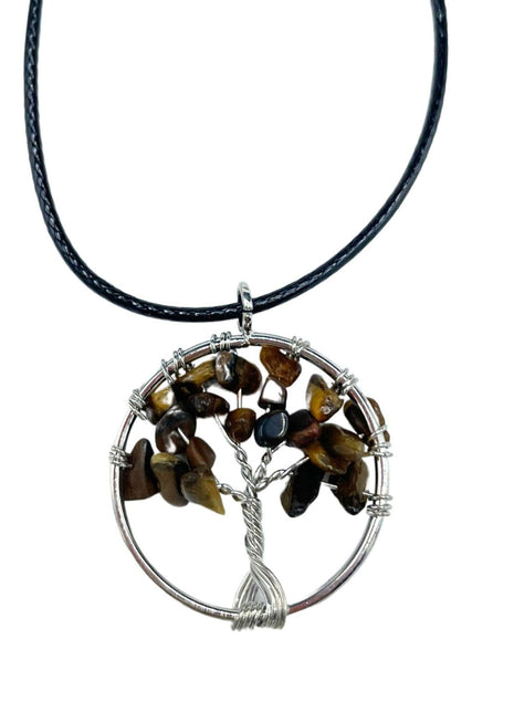 Tree of Life Pendant - Tiger Eye