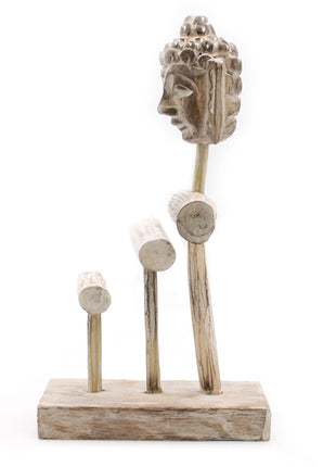 Three Branch & Buddha Stand - Whitewash