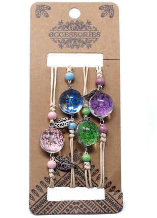 Pressed Flowers - Pretty Flower & Leaf Braclet