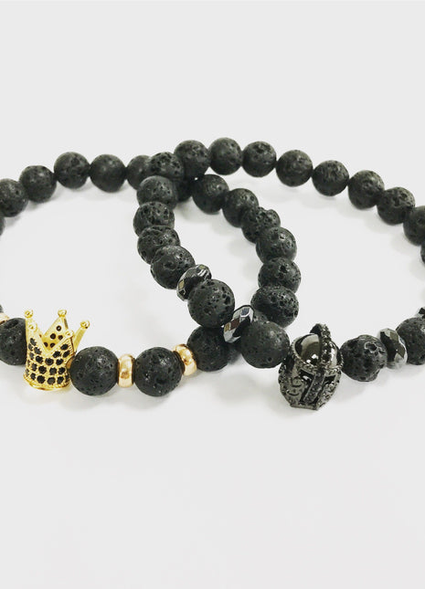 Angel Wing / Black Agate - Gemstone Bracelet