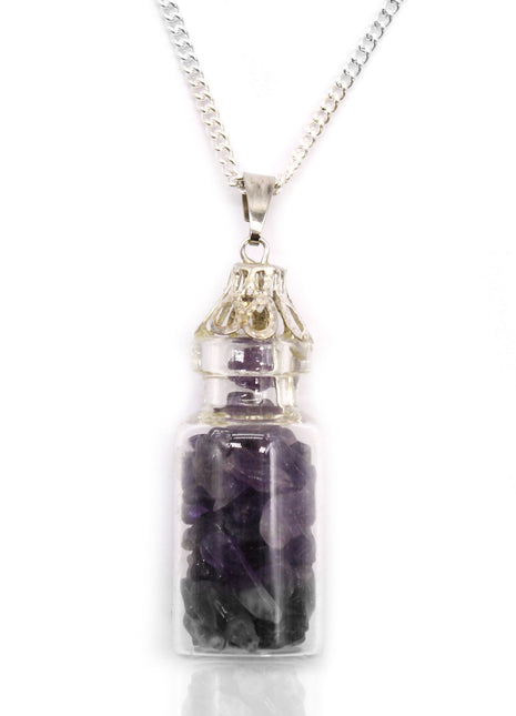 Bottled Gemstones Necklace - Amethyst