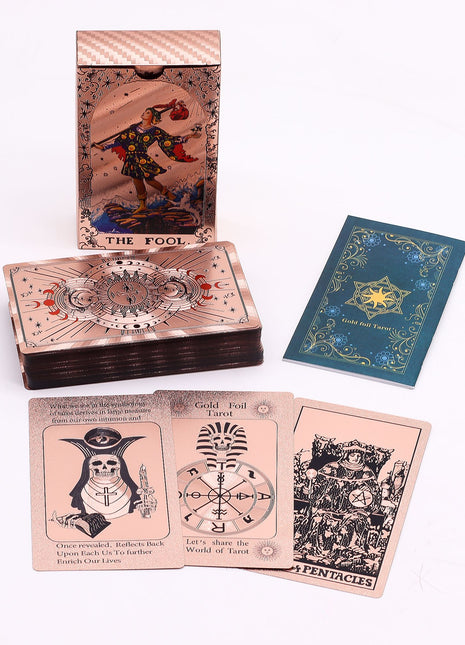 Rose Gold Foil Tarot Card Set - Moon Phase - with booklet