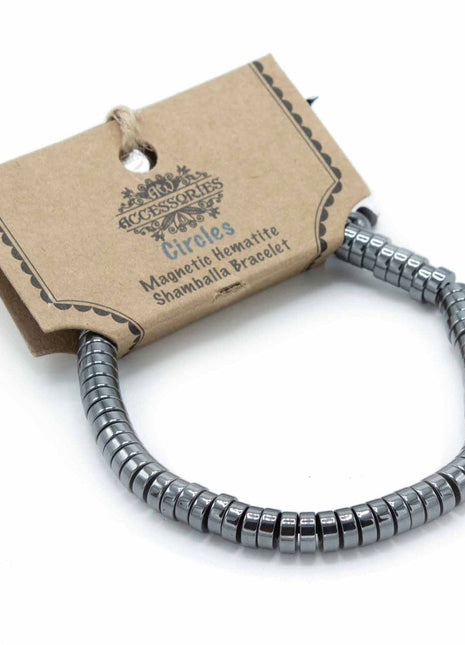 Magnetic Hematite Shamballa Bracelet -  Circles