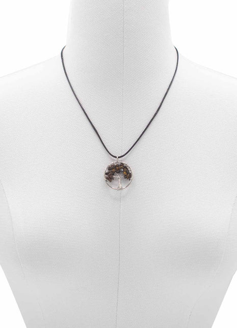 Tree of Life Pendant - Tiger Eye