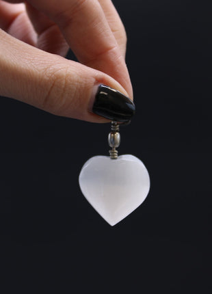 Selenite Heart Pendant