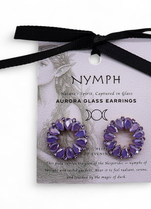 Lavender - Vintage Glass - Loop - Earrings