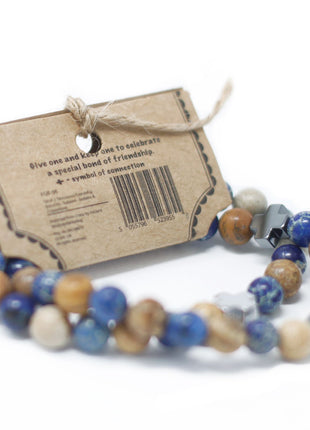 Set of 2 Gemstones Friendship Bracelets - Harmony - Rainbow Gemstones