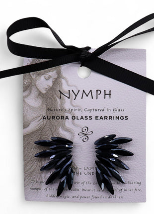 Jet Black - Vintage Glass - Faries - Earrings