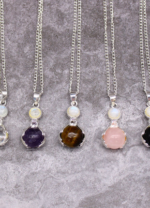 Gemstone Healing Hands Pendant - Black Agate