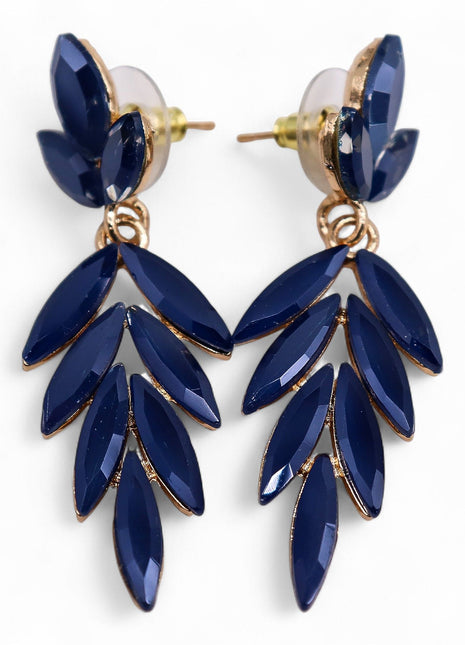 Royal Blue - Vintage Glass - Long Drop - Earrings