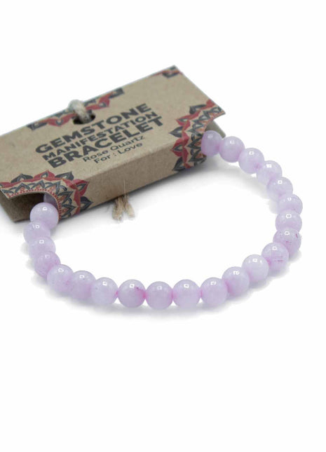 Gemstone Manifestation Bracelet - Rose Quartz - Love