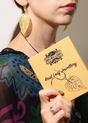 Necklace & Earring Set - Bravery Leaf - Gold