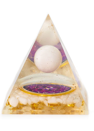 Med Organite Pryamids 7x6cm - Floating Quatz Sphere - Quatz Chunks