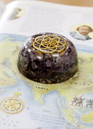 Orgonite Desk Power Packs - Amethyst Dome