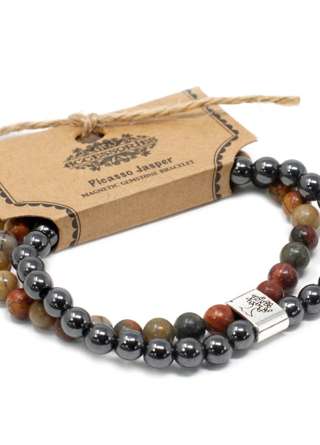 Magnetic Gemstone Bracelet - Picasso Jasper