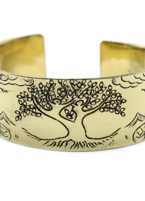 Brass Tibetan Mantra Bracelet - Tree of Life