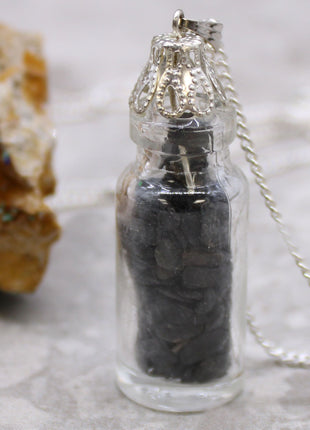 Bottled Gemstones Necklace - Black Onyx