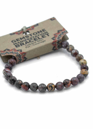 Gemstone Manifestation Bracelet - Lepard Skin - Courage