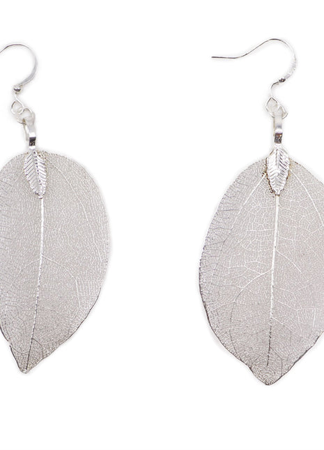 Earrings - Bravery Leaf - Silver