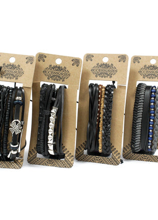 Mens Bracelet Sets - Black & Macho (asst)