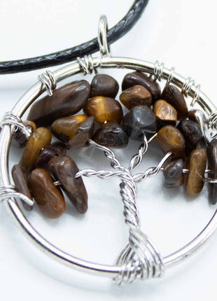 Tree of Life Pendant - Tiger Eye